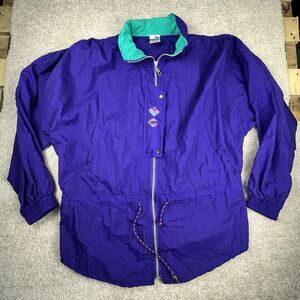 Vintage Puma Jacket Mens Medium Purple Baggy Fit 90s Windbreaker